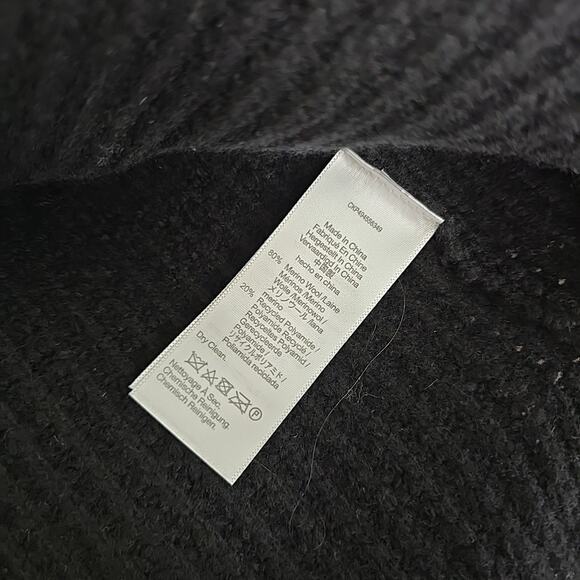 NWT‎ Madewell Black Combo Knit Cardigan Jacket Merino with Scarf Size XXS NT607 - Picture 5 of 11